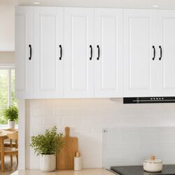 Wall Cabinet 2 Pcs Kitchen Storage High Gloss White 30x31x80cm Modern Shelves
