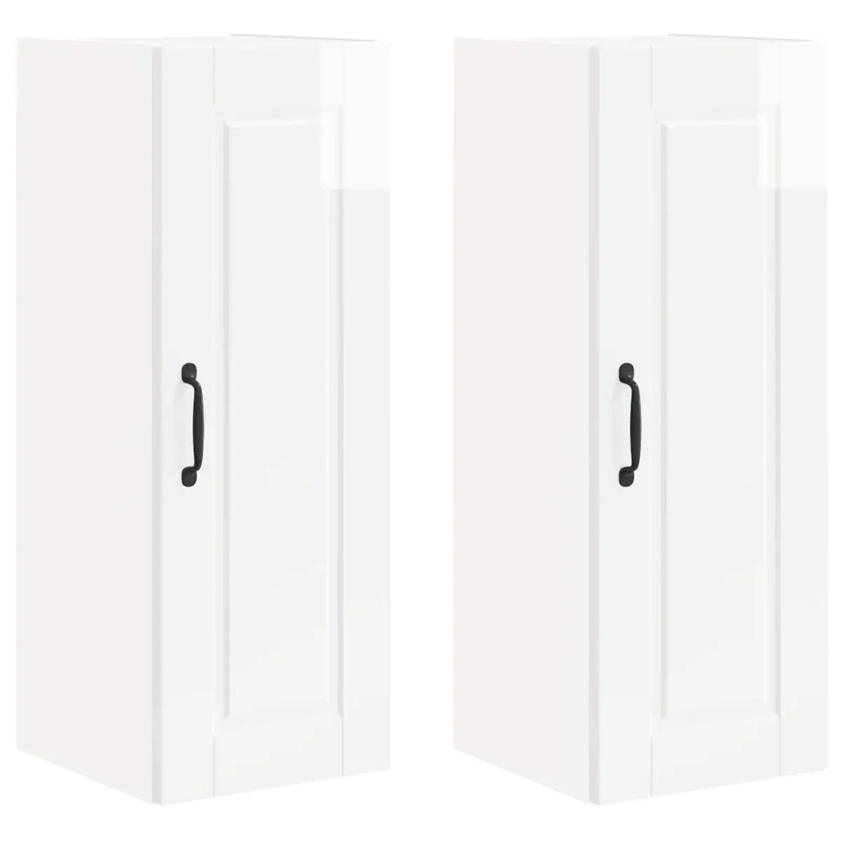 Wall Cabinet Engineered Wood 30x31x80cm High Gloss White 2 Piece