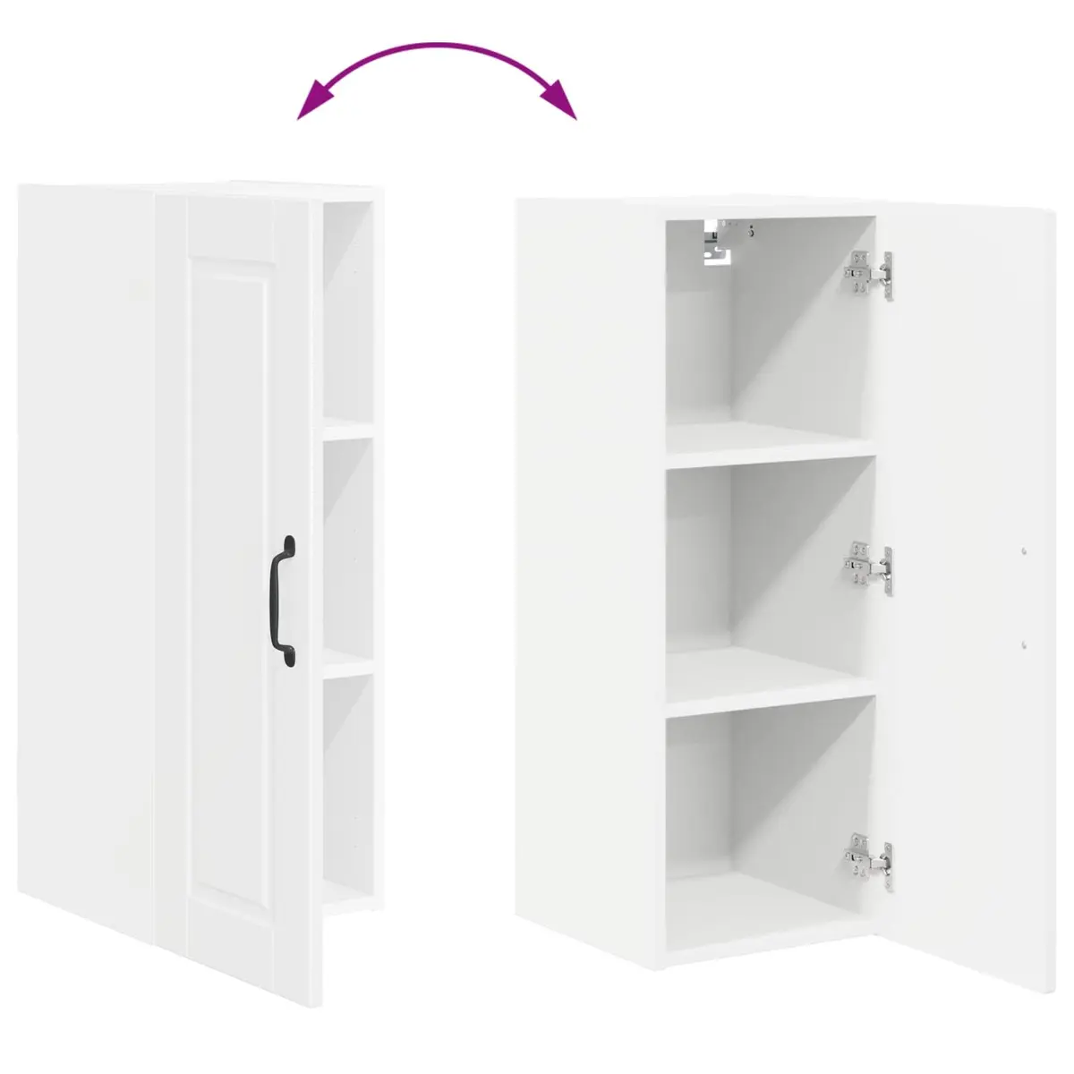 Wall Cabinet Engineered Wood 30x31x80cm High Gloss White 2 Piece