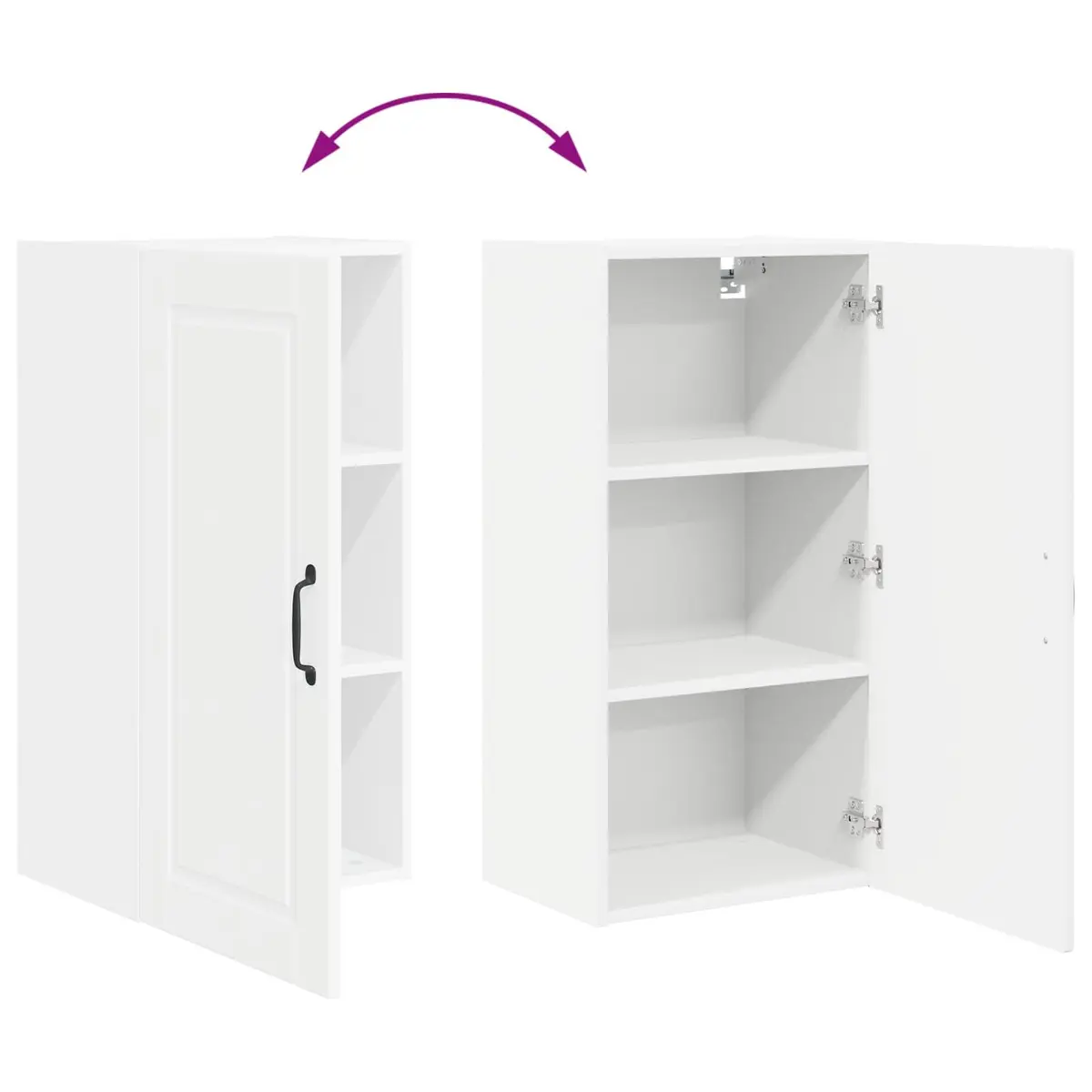 Wall Cabinet Kitchen Storage in White 40x31x80cm