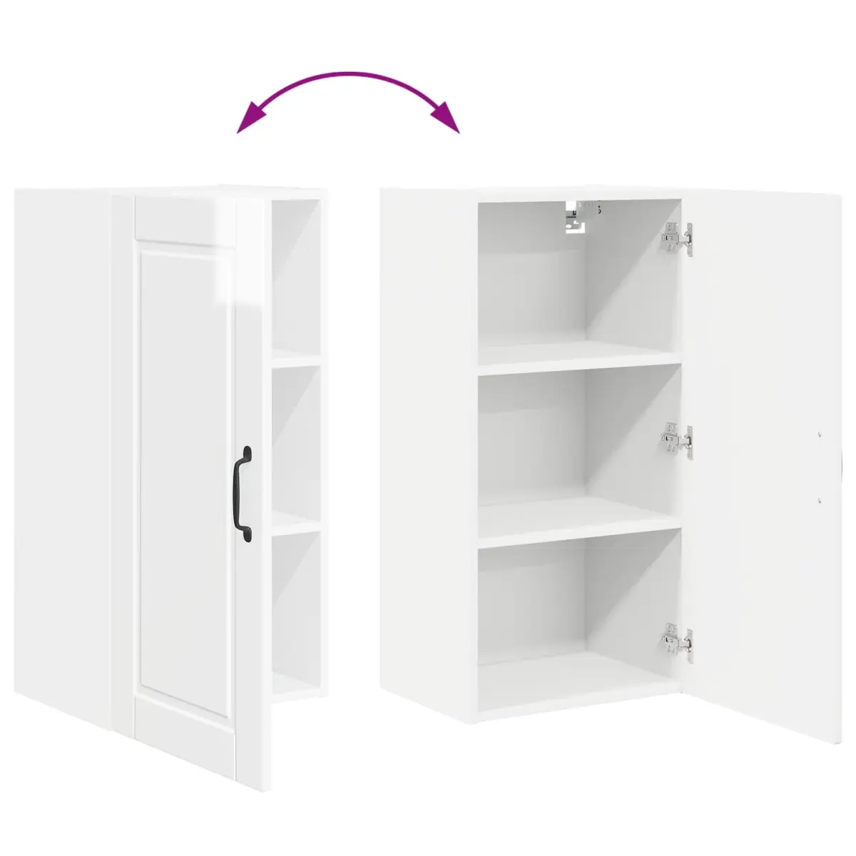 High Gloss White Modern Wall Cabinet for Kitchen Storage