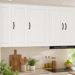 Sturdy White Wall Cabinet for Kitchen Storage 50 x 31 x 80 cm