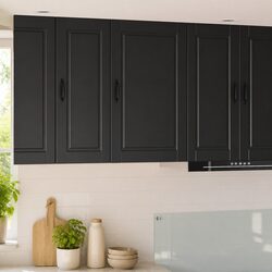 Durable Black Engineered Wood Wall Cabinet 50x31x80cm