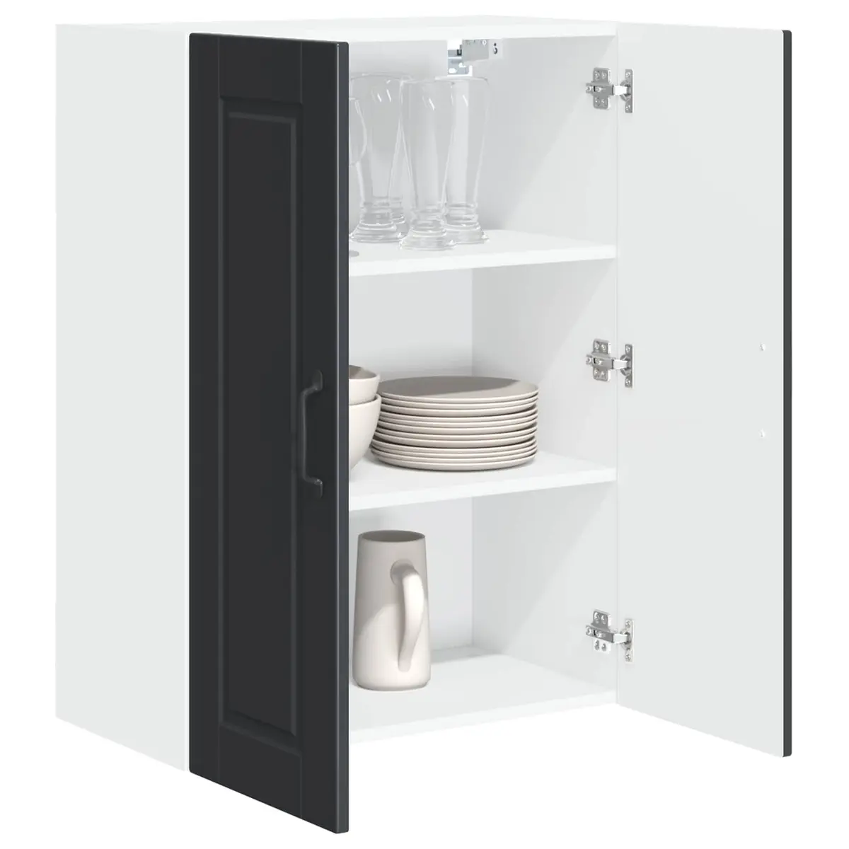 Black Engineered Wood Wall Cabinet 60x31x80cm