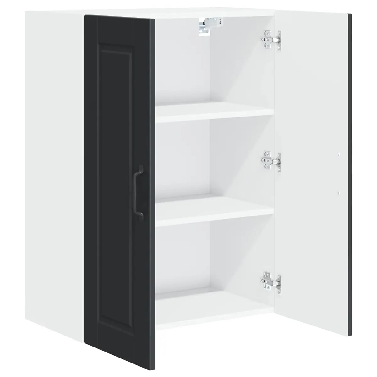 Black Engineered Wood Wall Cabinet 60x31x80cm