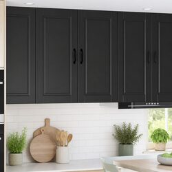 Stylish Black Wall Cabinet PORTO for Modern Kitchens