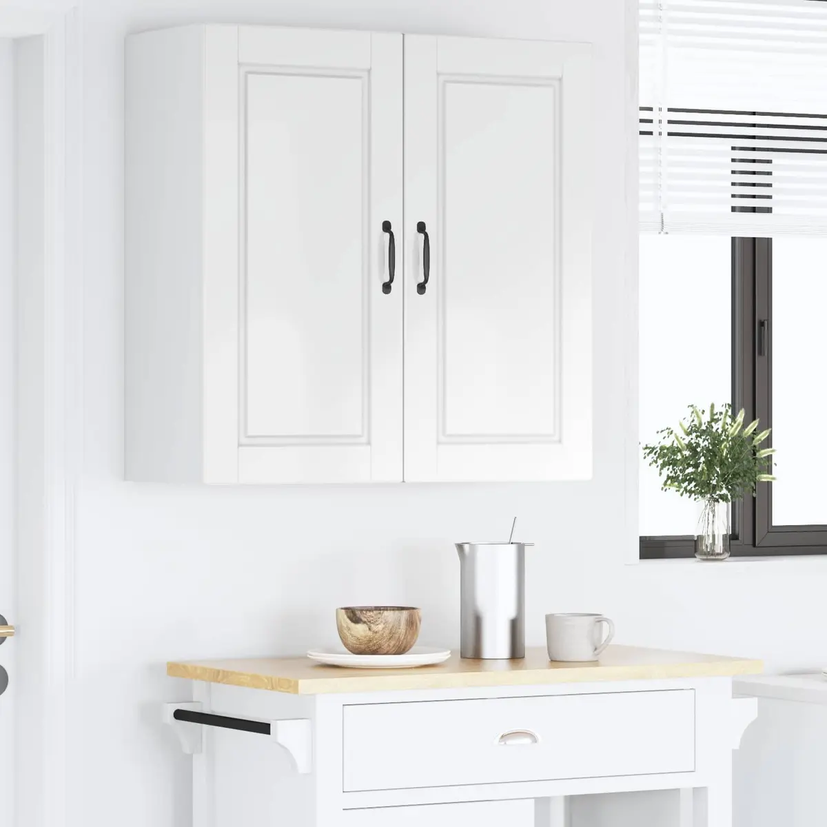 Wall Cabinet Engineered Wood 80x31x80cm High Gloss White
