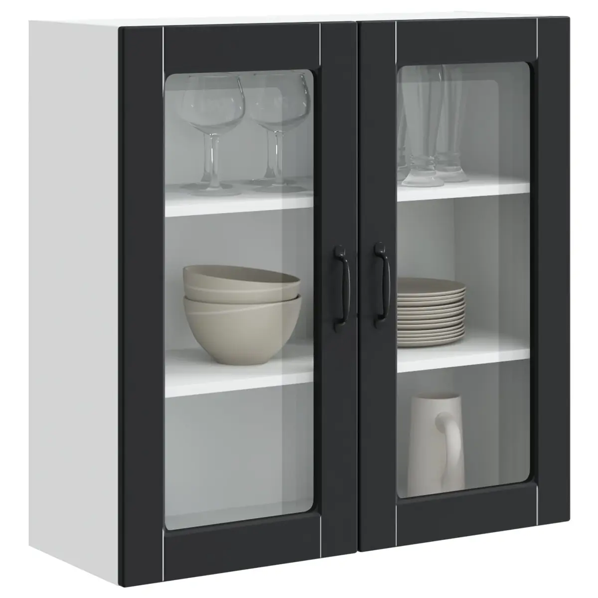 Wall Cabinet Engineered Wood 80x31x80cm Black