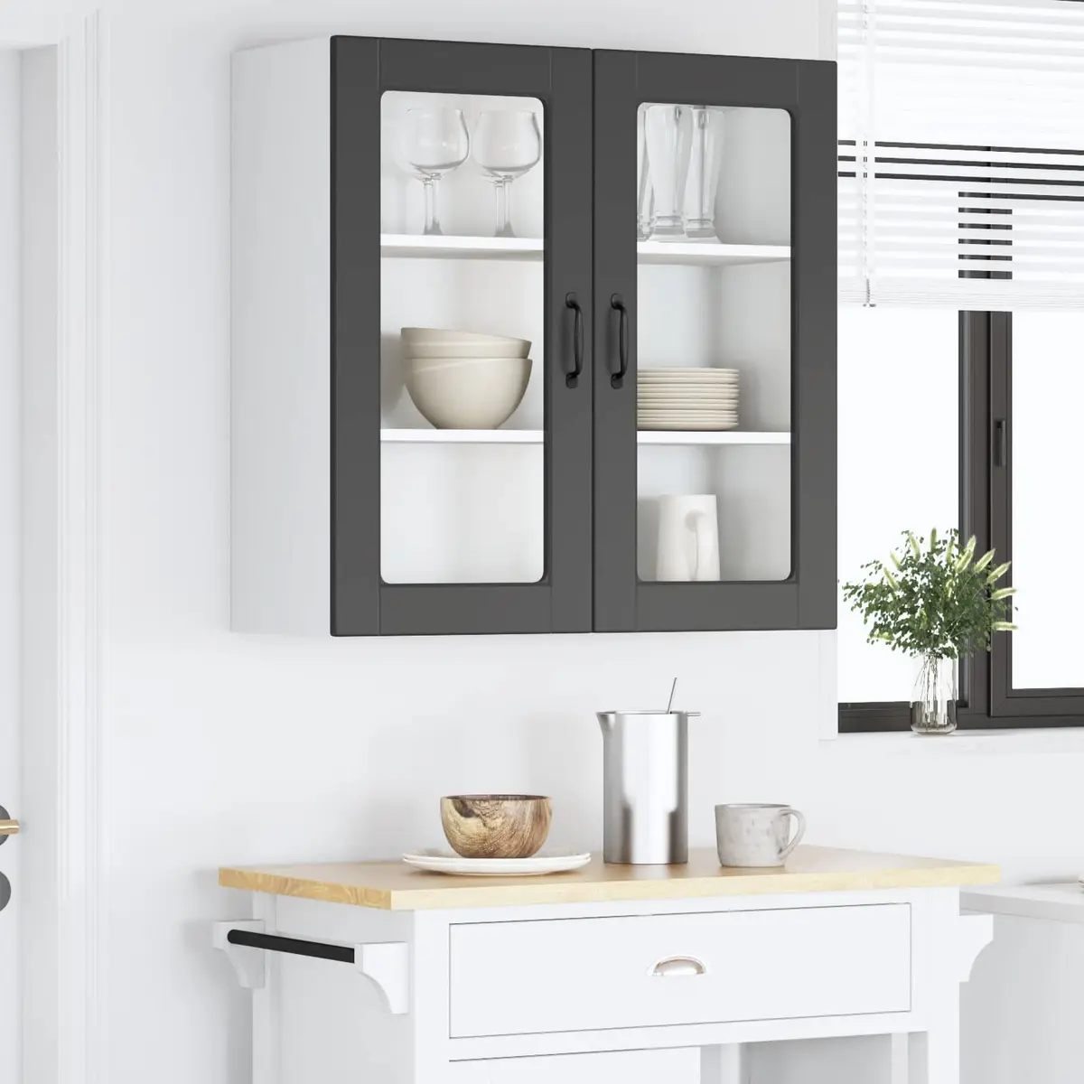 Wall Cabinet Engineered Wood 80x31x80cm Black