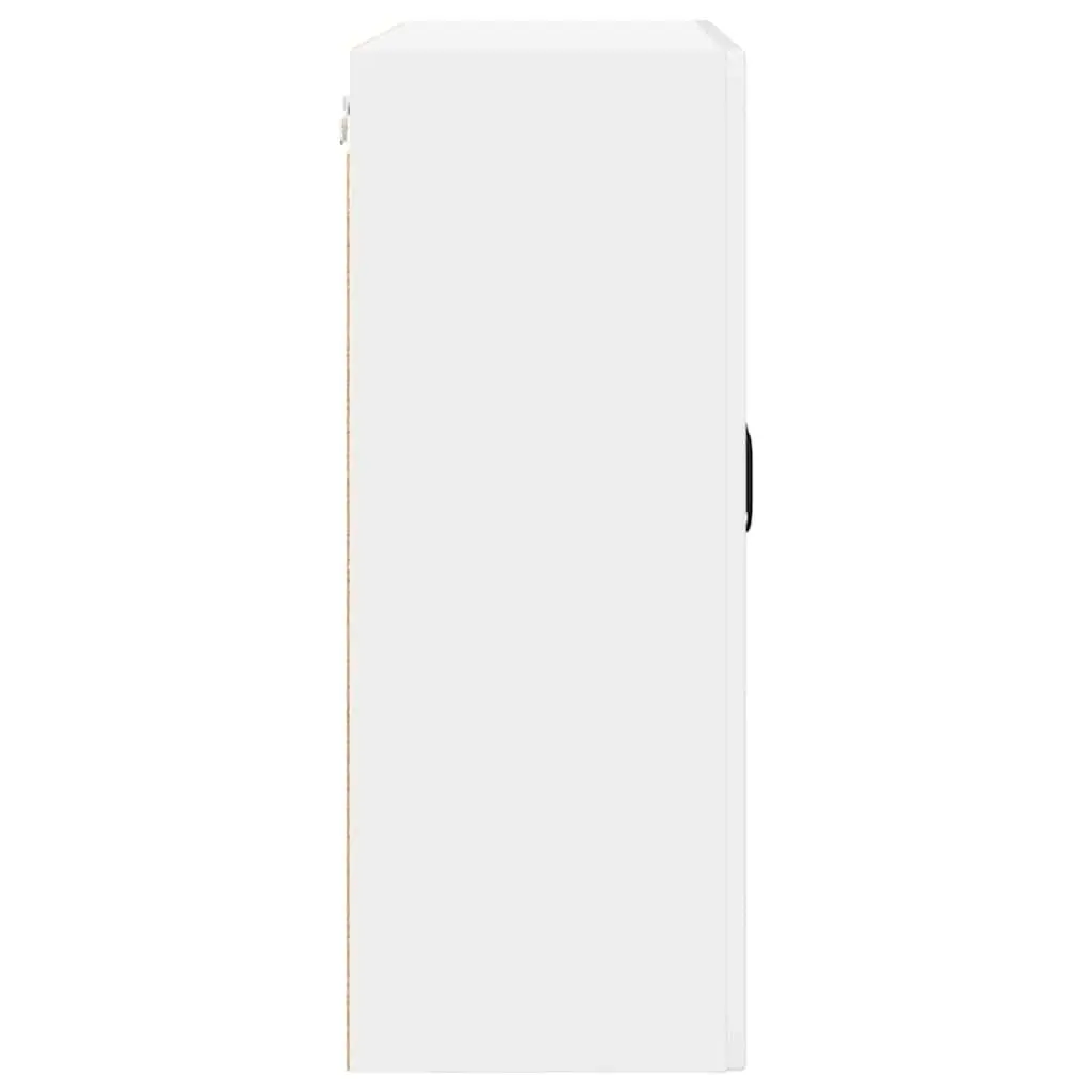 High Gloss White Wall-Mounted Glass Cabinet for Kitchens