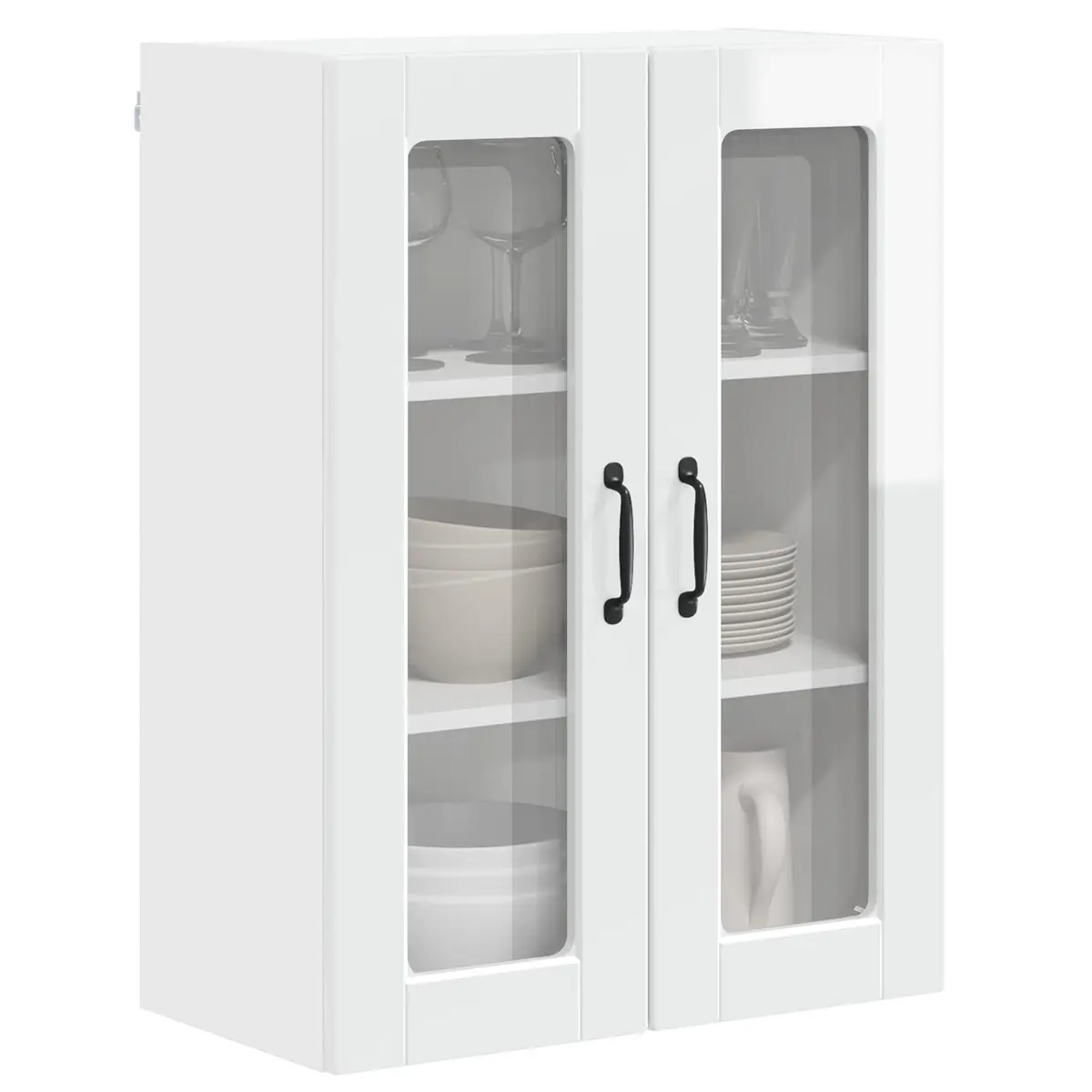 Wall Mounted Kitchen Cabinet Engineered Wood 60 x 31 x 80 cm High Gloss White