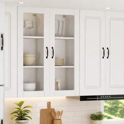 High Gloss White Wall-Mounted Kitchen Cabinet 40x31x100cm