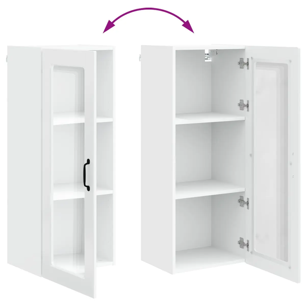 Wall-mounted Kitchen Cabinet Engineered Wood 40x31x100cm High Gloss White