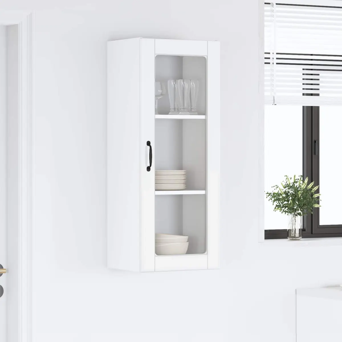Wall-mounted Kitchen Cabinet Engineered Wood 40x31x100cm High Gloss White