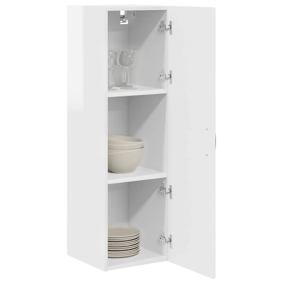 High Gloss White Engineered Wood Wall Cabinet