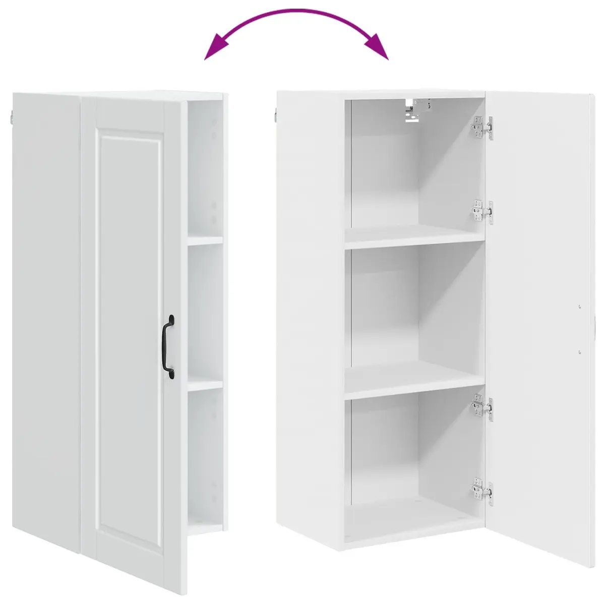 Porto White Wall Cabinet for Kitchen Storage