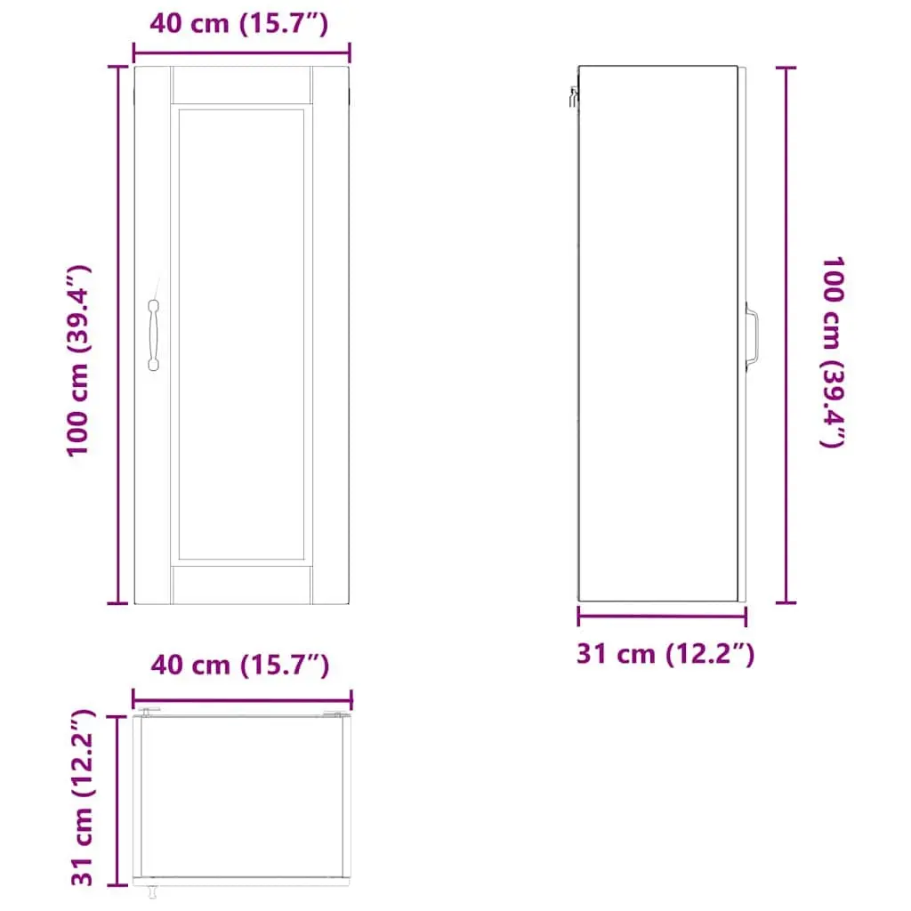 Porto White Wall Cabinet for Kitchen Storage