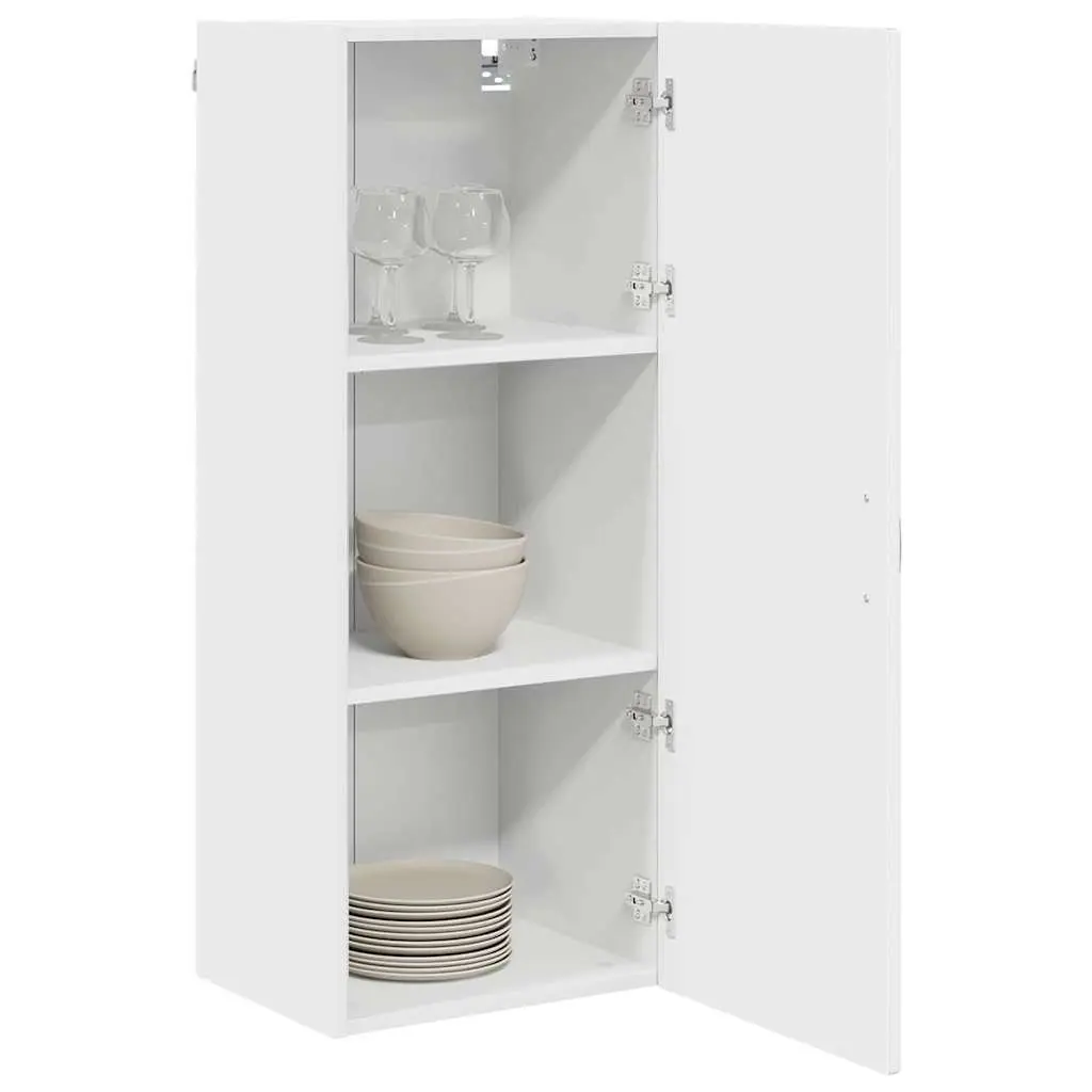 Wall Cabinet Kitchen Storage High Gloss White Modern Engineered Wood Shelves