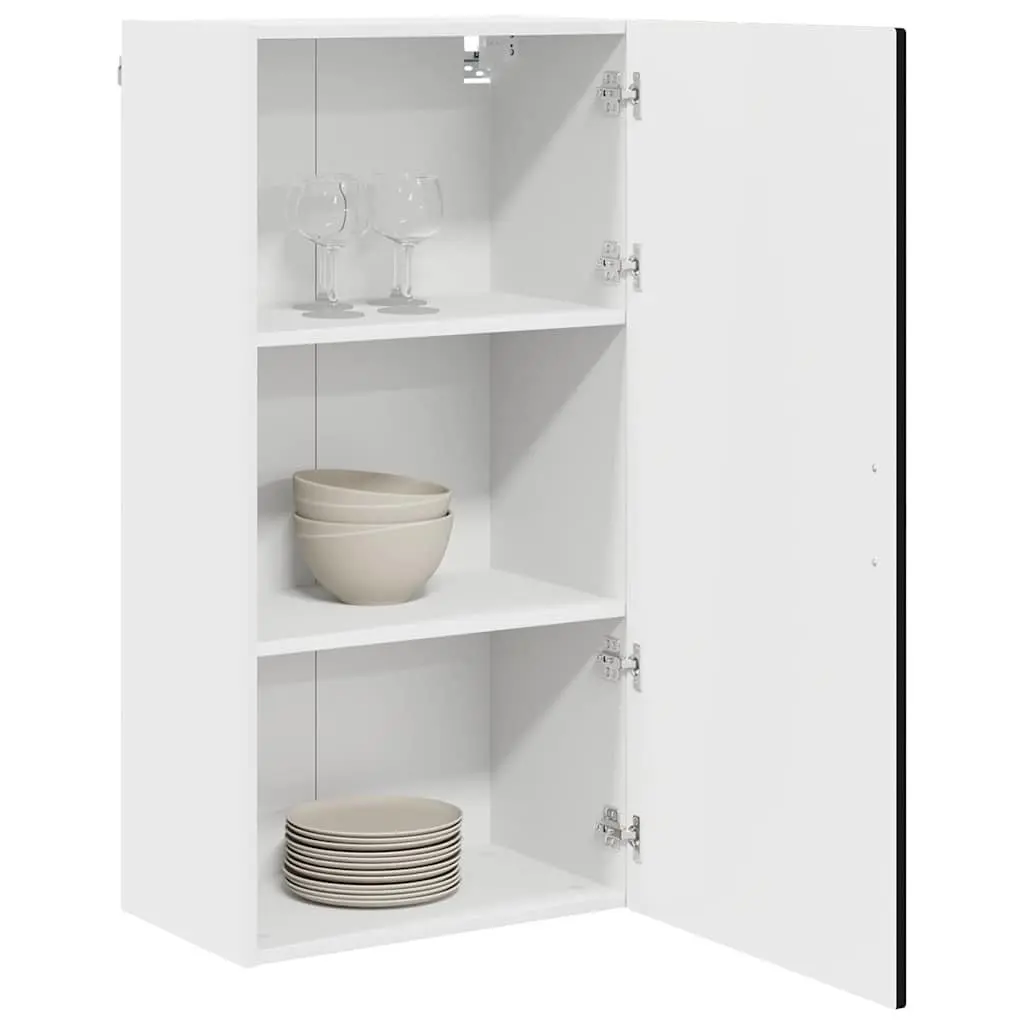 Black Engineered Wood Wall Cabinet for Kitchens