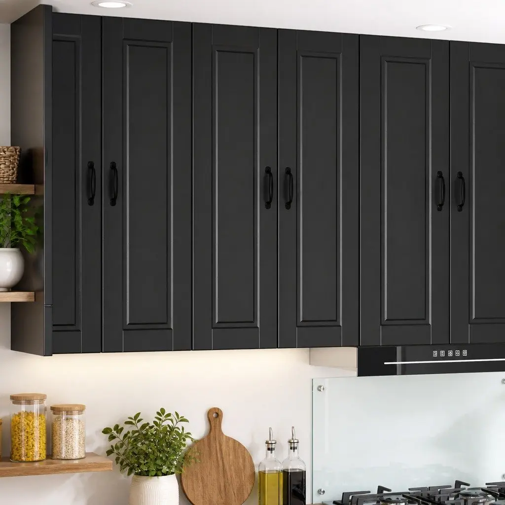 Black Wall-Mounted Kitchen Cabinet 60x31x100cm