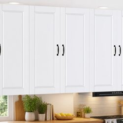 Stylish Wall Cabinet PORTO in White for Kitchen Storage