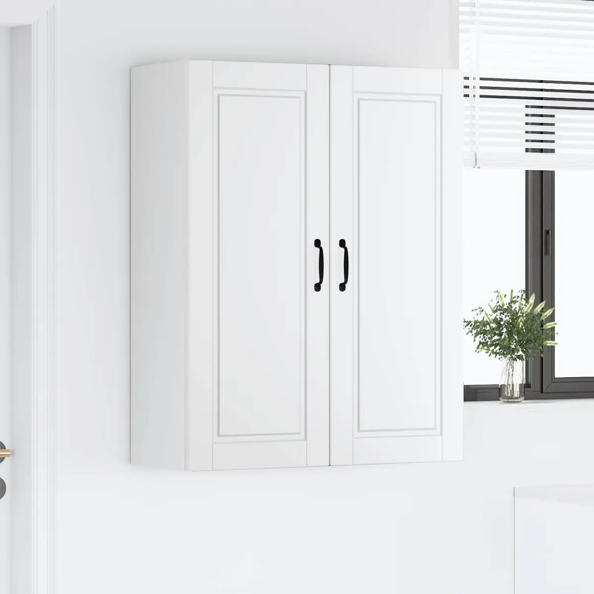 Wall Cabinet PORTO in White for Kitchen Storage