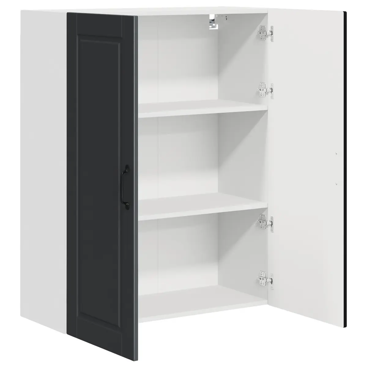 Wall-Mounted Kitchen Cabinet with Black Finish