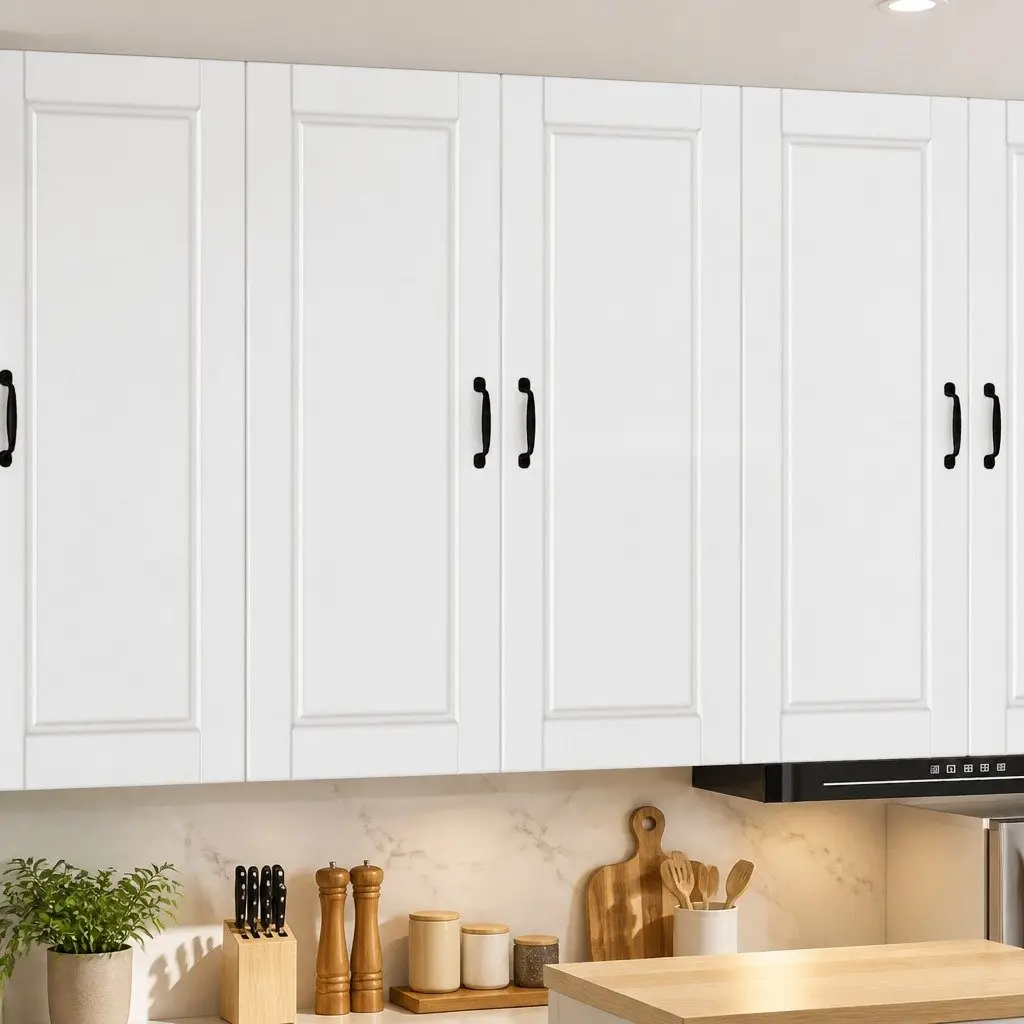 High Gloss White Engineered Wood Wall-Mounted Kitchen Cabinet