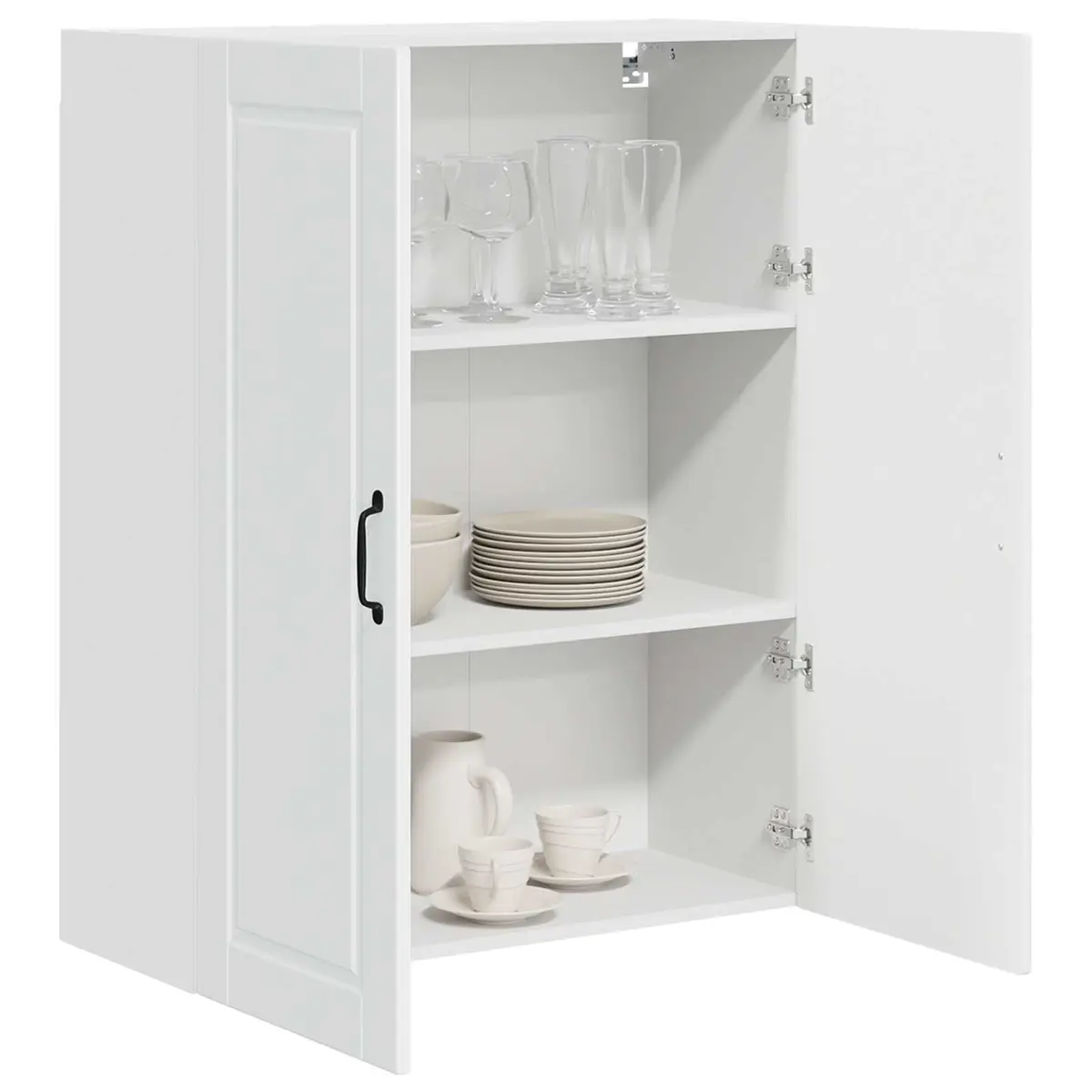 High Gloss White Engineered Wood Wall-Mounted Kitchen Cabinet