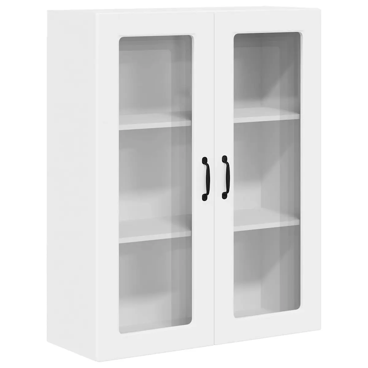 Wall Mounted Glass Kitchen Cabinet in White