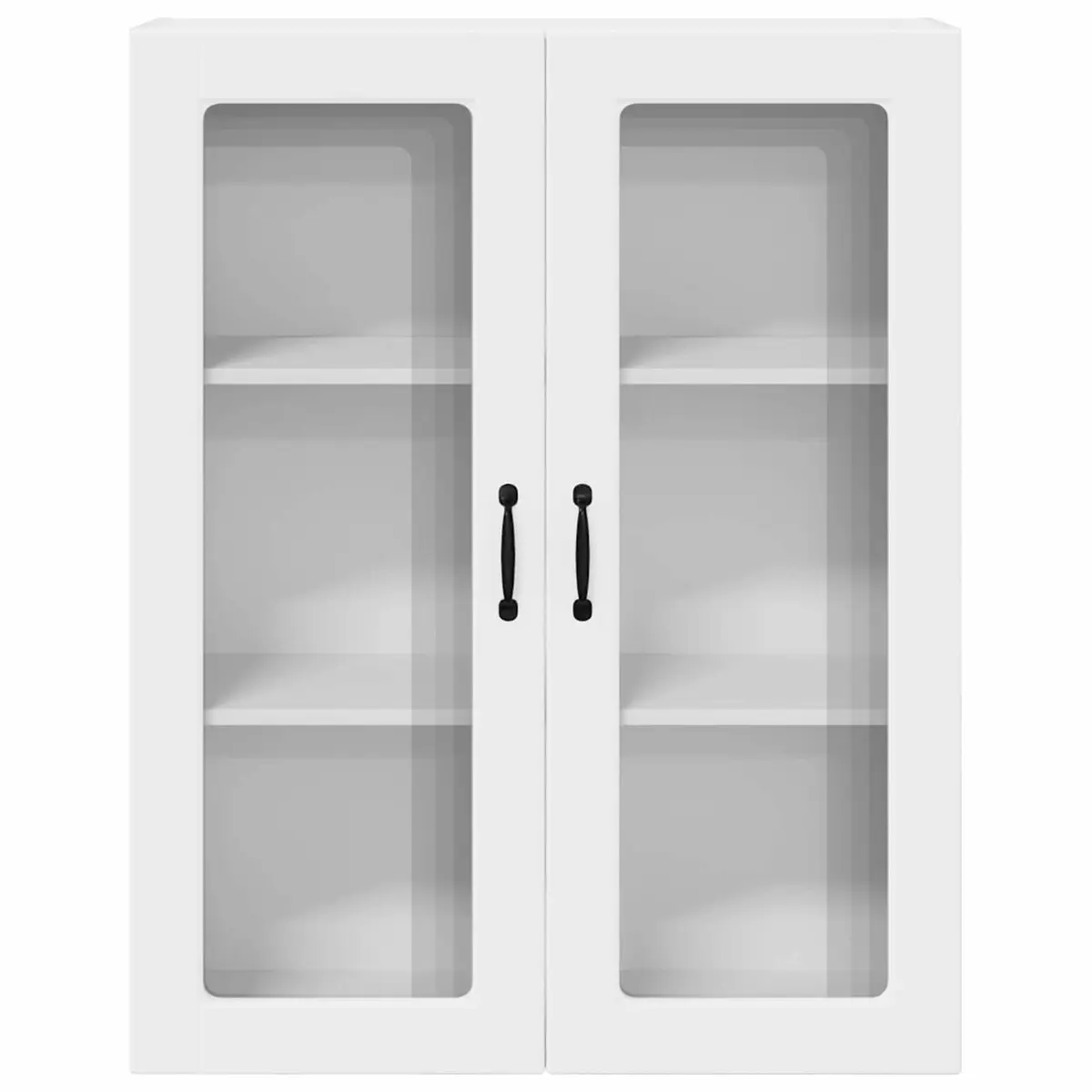 Wall Mounted Glass Kitchen Cabinet in White