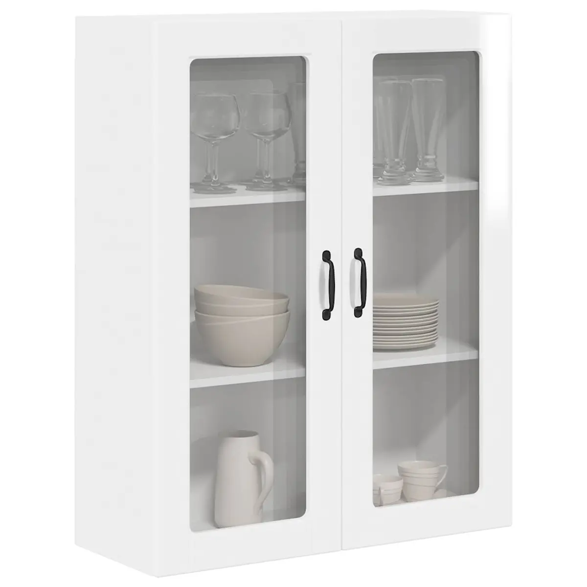 Wall Mounted Kitchen Cabinet Engineered Wood 80 x 31 x 100 cm High Gloss White