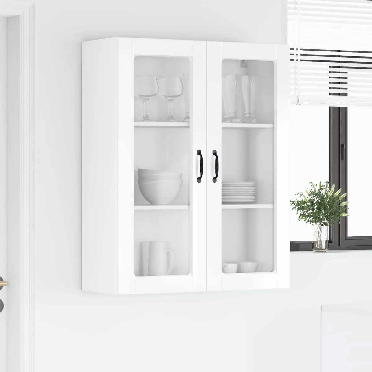 Wall Mounted Kitchen Cabinet Engineered Wood 80 x 31 x 100 cm High Gloss White