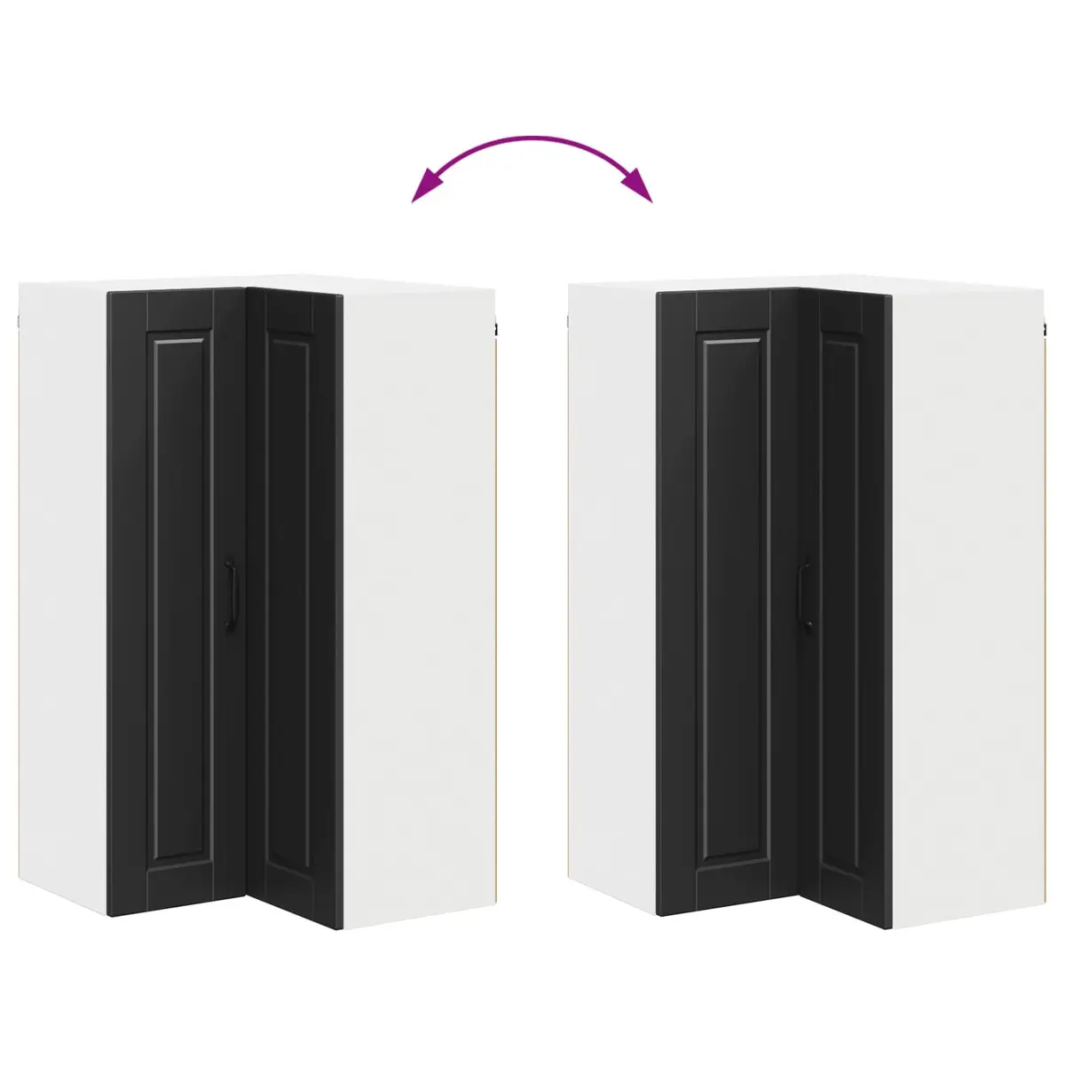 Corner Kitchen Cabinet Engineered Wood 57x57x100cm Black