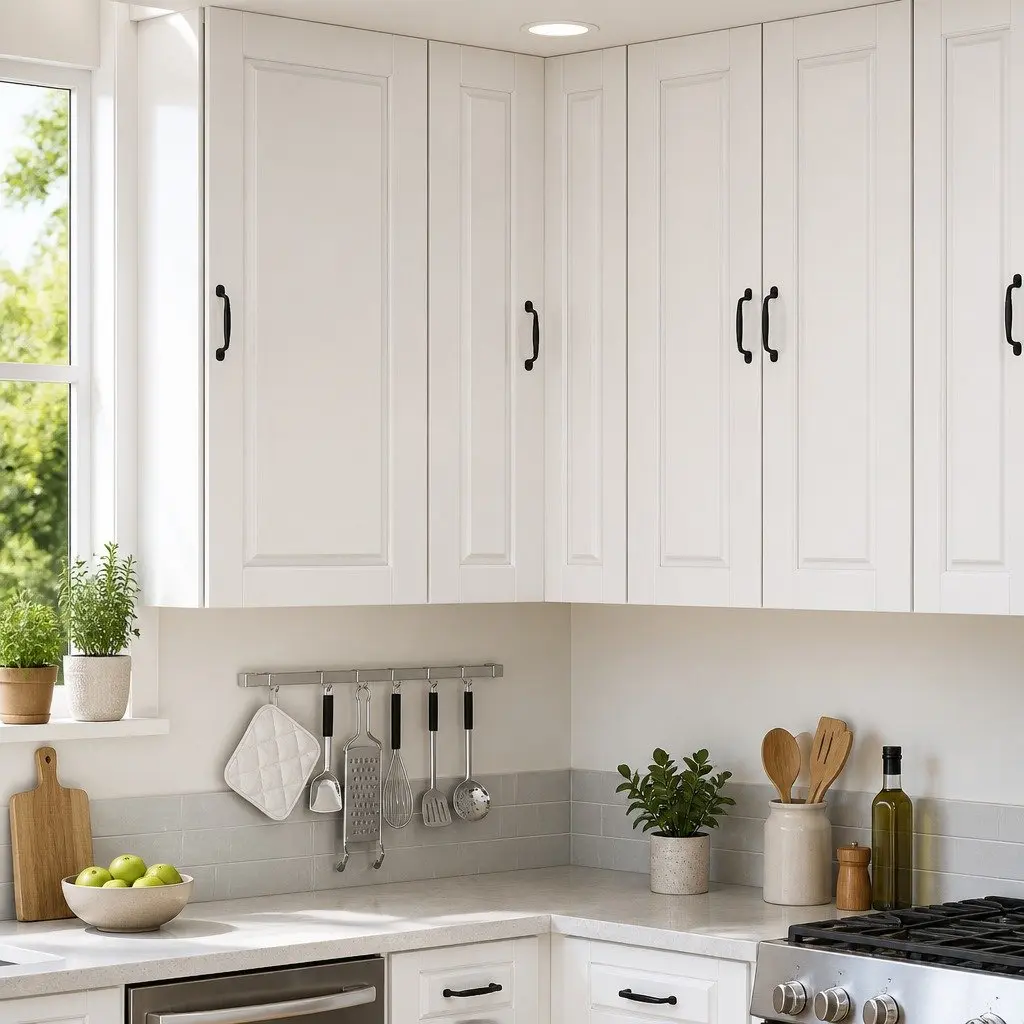 High Gloss White Modern Wall Corner Kitchen Cabinet