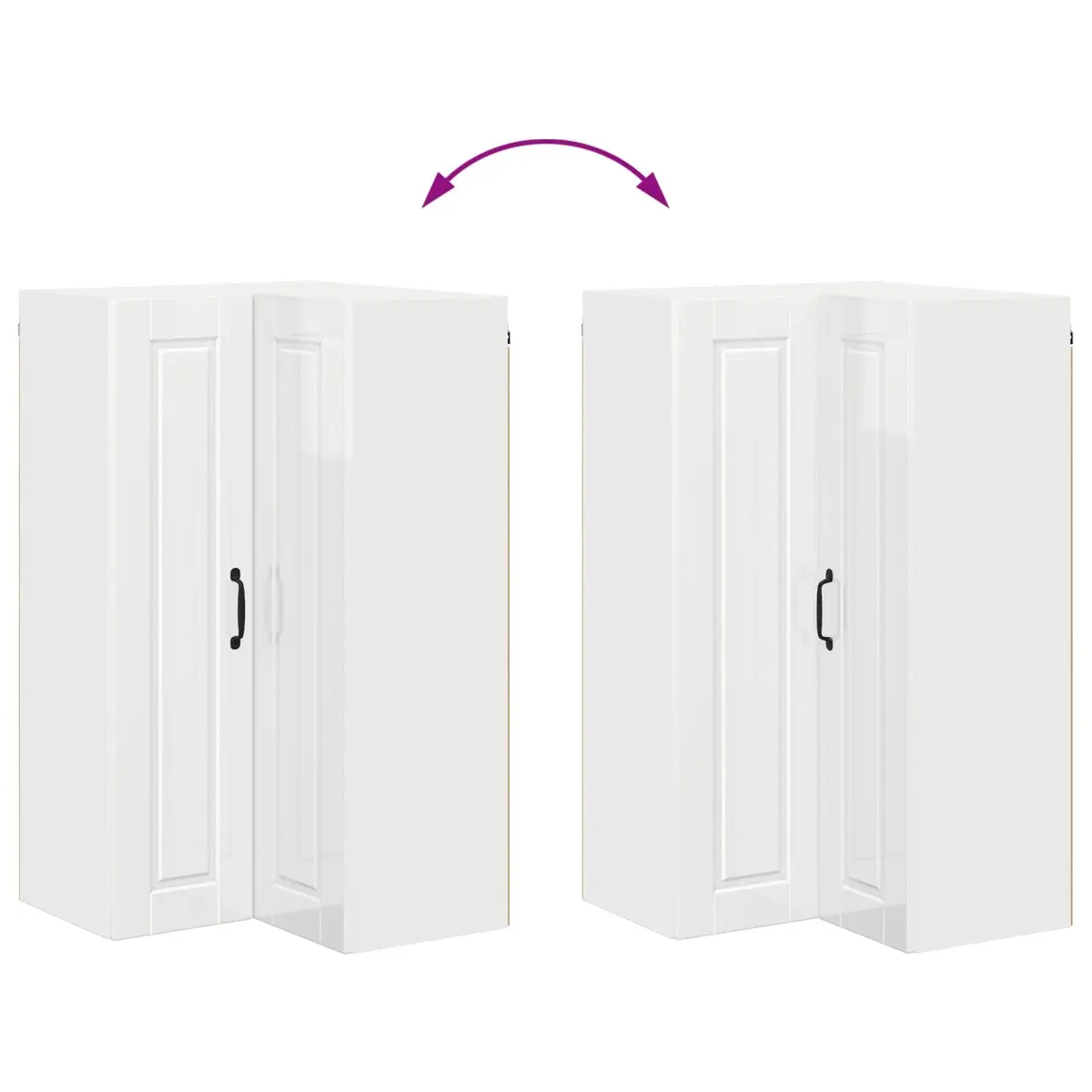 High Gloss White Modern Wall Corner Kitchen Cabinet