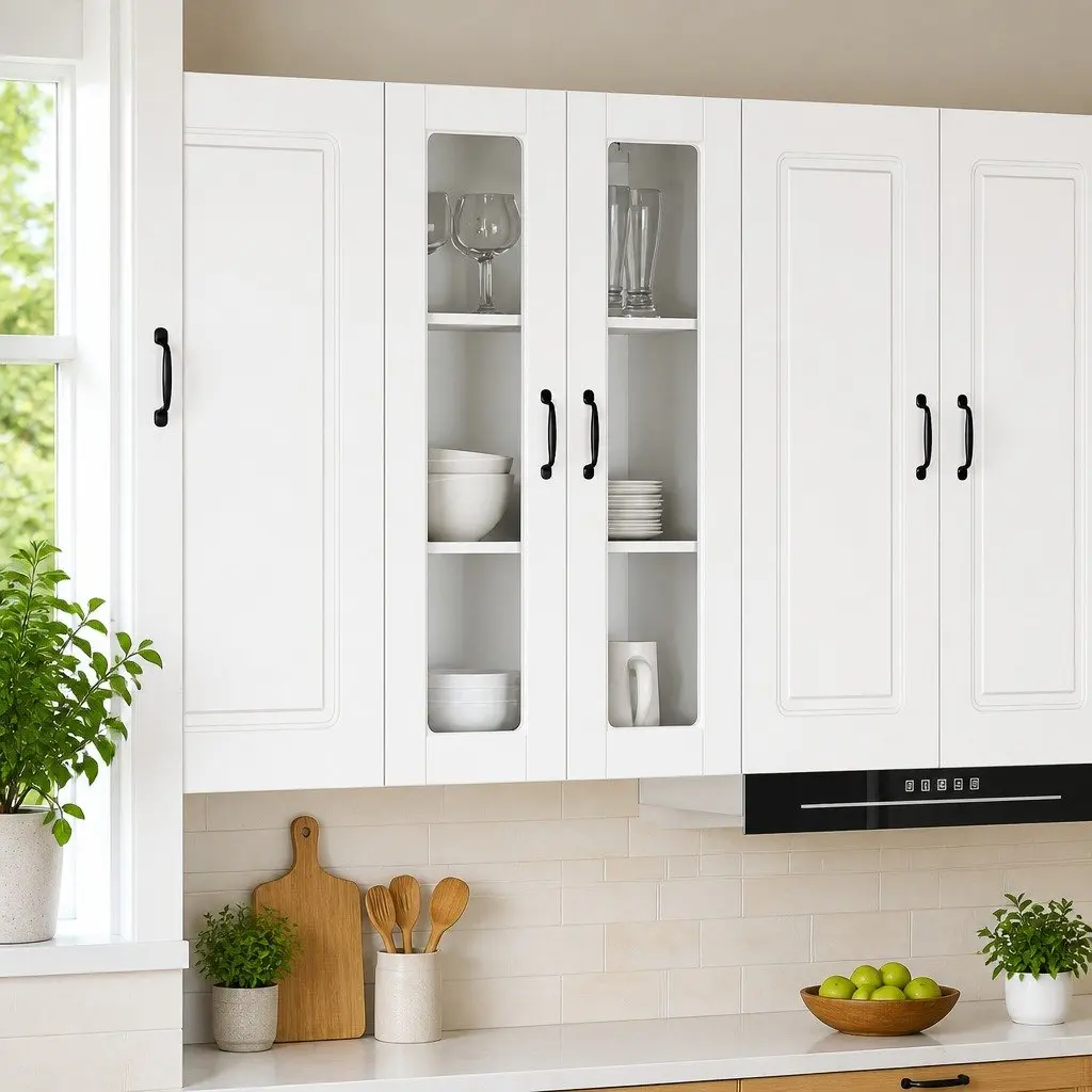 Wall Glass Cabinet for Kitchen Storage 60x31x100cm