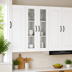 Stylish Wall Glass Cabinet for Kitchen Storage 60x31x100cm