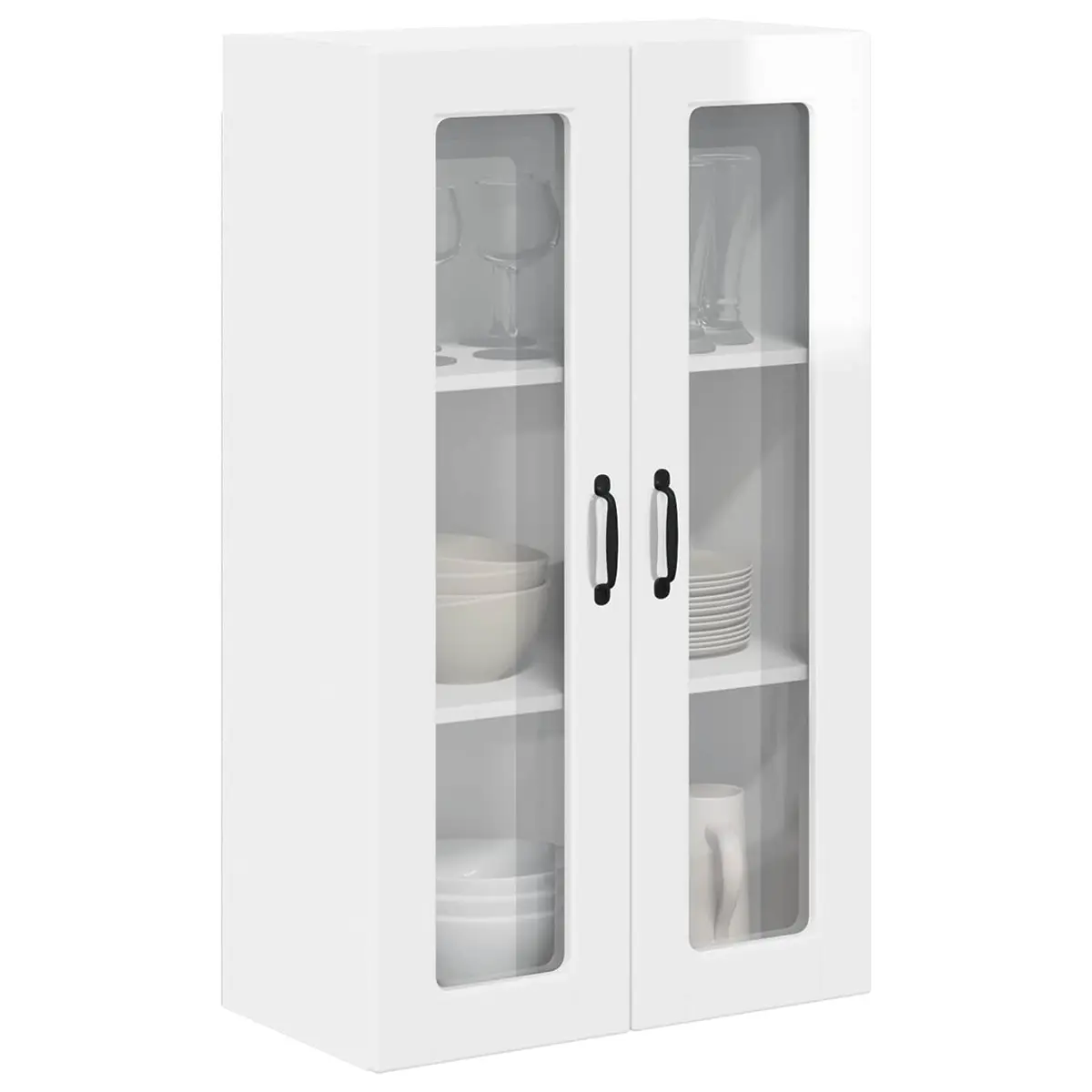 High Gloss White Wall-Mounted Kitchen Storage Cabinet