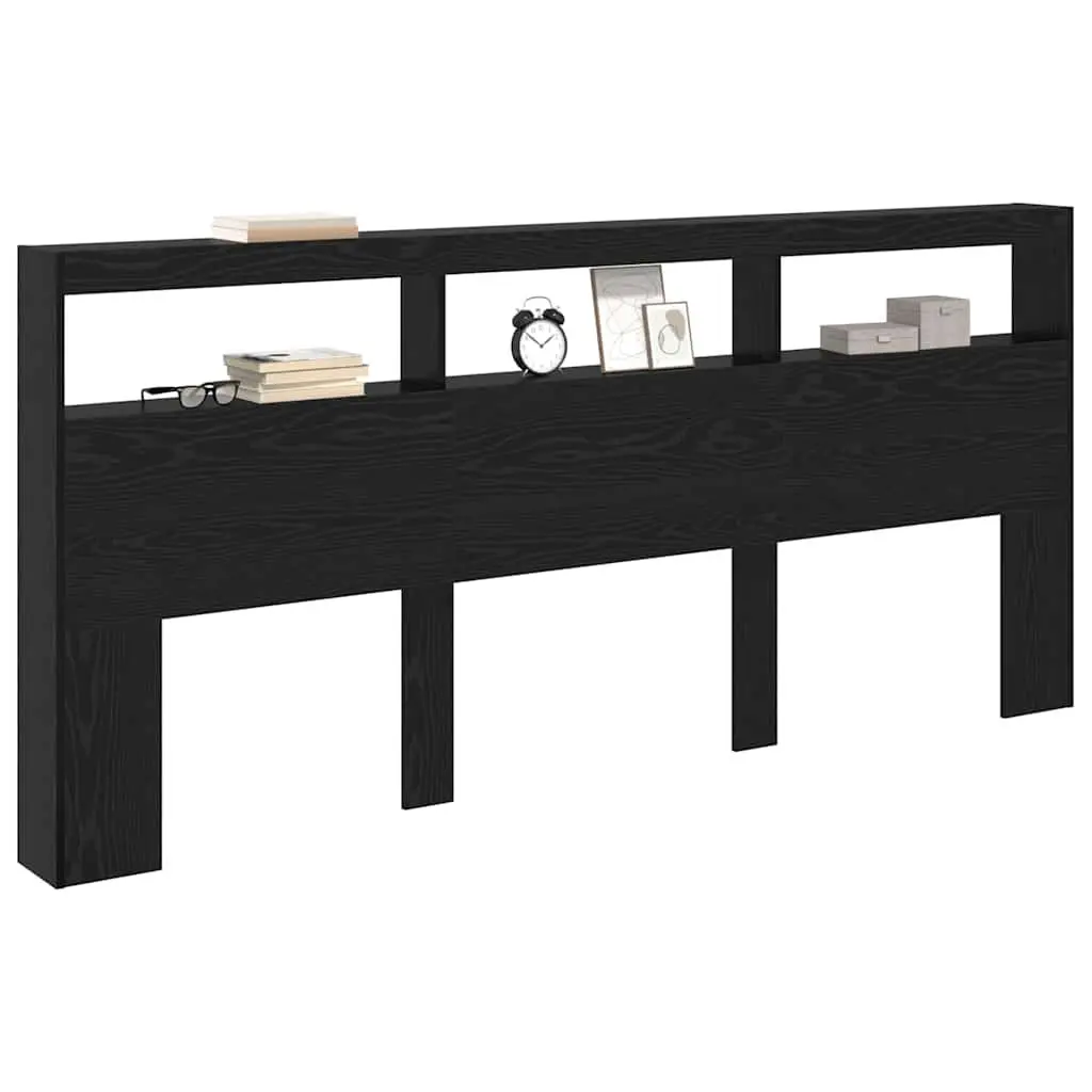 Headboard in Black Oak with LED Light & USB