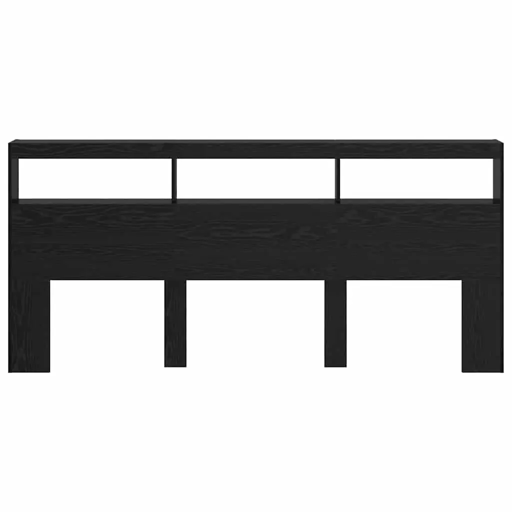 Headboard in Black Oak with LED Light & USB