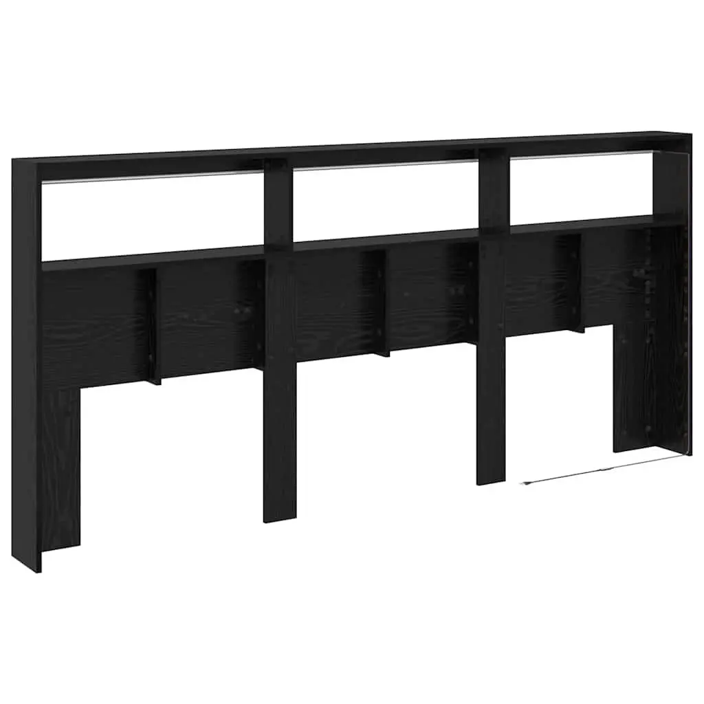 Headboard in Black Oak with LED Light & USB