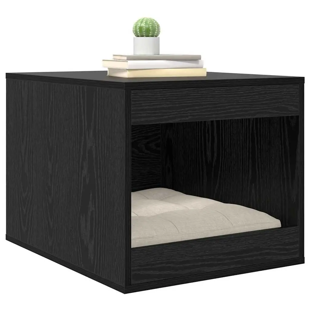Black Oak Wood Cat Litter Box Enclosure
