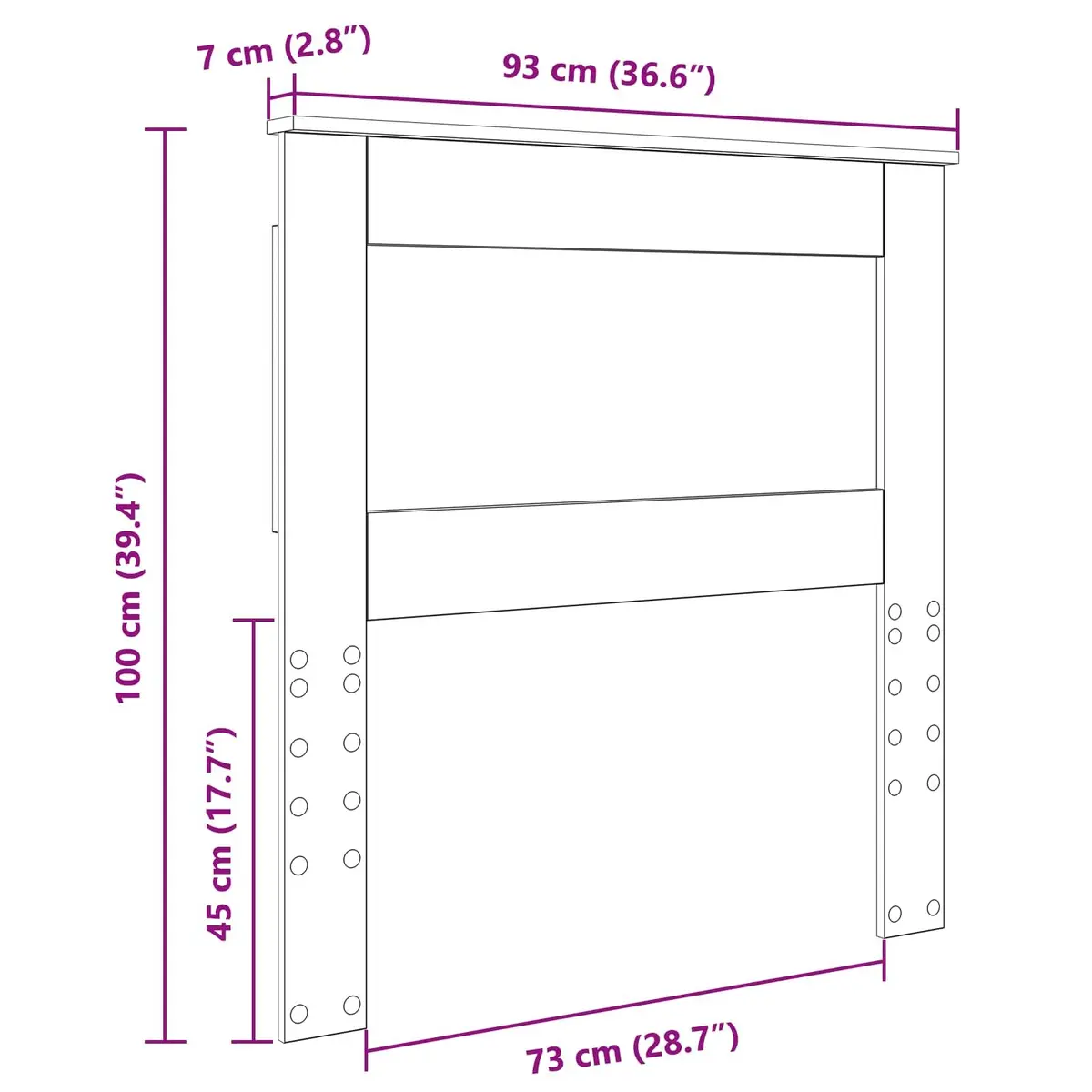 Sonoma Oak 90cm Headboard for Modern Bedrooms