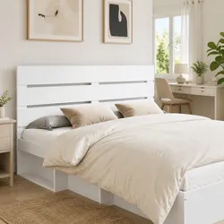 Sleek White Engineered Wood Headboard for Modern Bedrooms