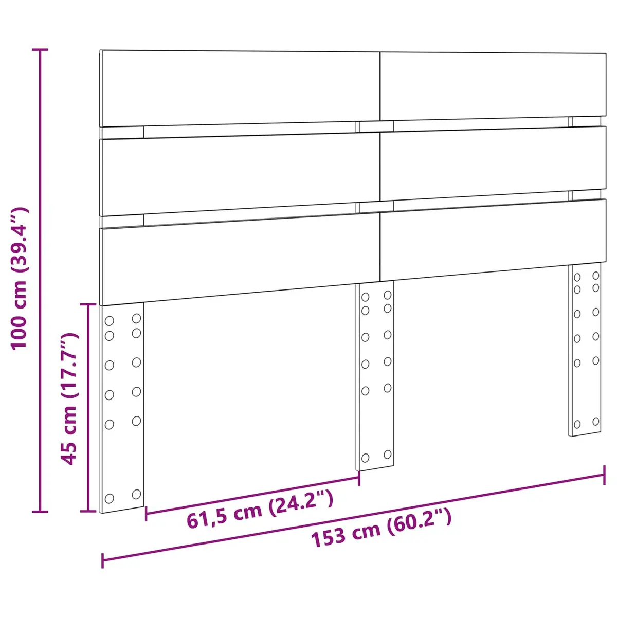 White Engineered Wood Headboard for Modern Bedrooms