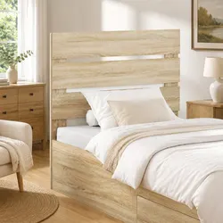 Rectangular Modern Headboard in Brown Sonoma Oak