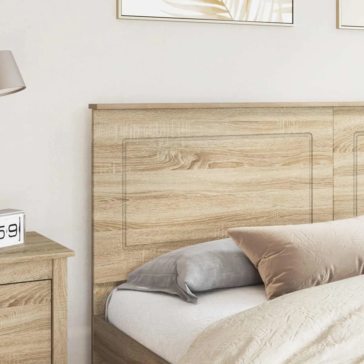 Sonoma Oak Wall-Mounted Adjustable Height Headboard 100 cm