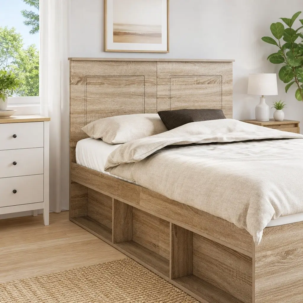 Adjustable Wall-Mounted Headboard in Brown