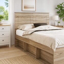 Durable Adjustable Wall-Mounted Headboard in Brown